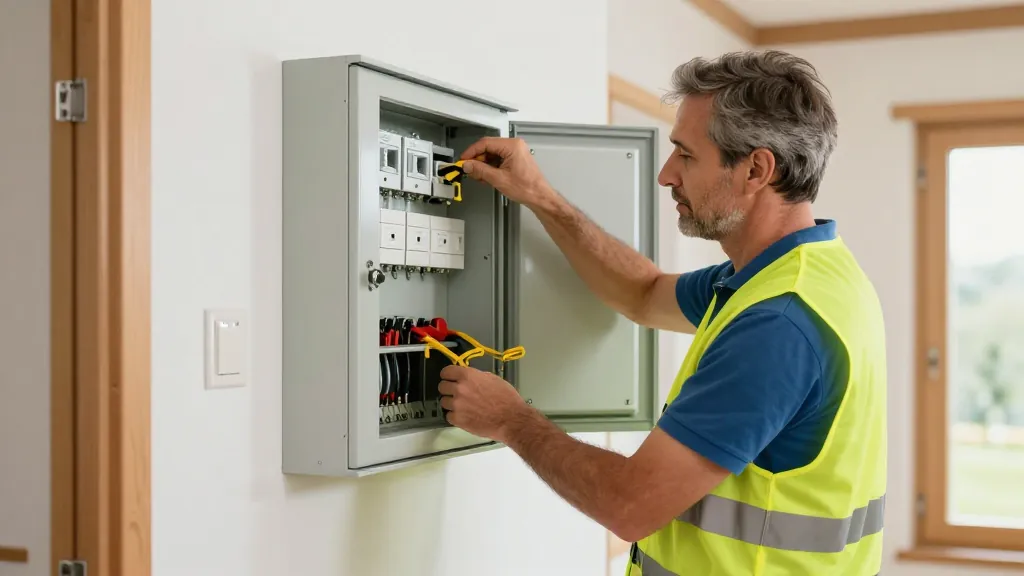 Gerhard Lussnig Elektriker bei der Arbeit